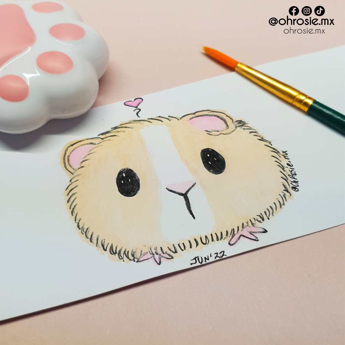 Primera pintura en acuarela como parte del proceso creativo de OH! ROSIE